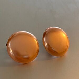 Vintage creamy Orange light weight clip Earrings